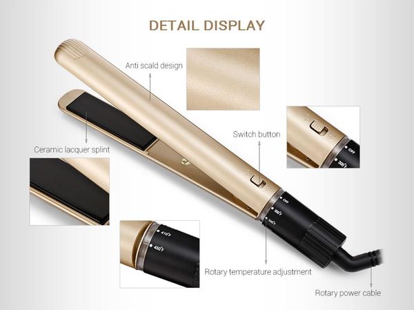 

gustala 2 in 1 fashion ceramic electronic hair straightener, Black