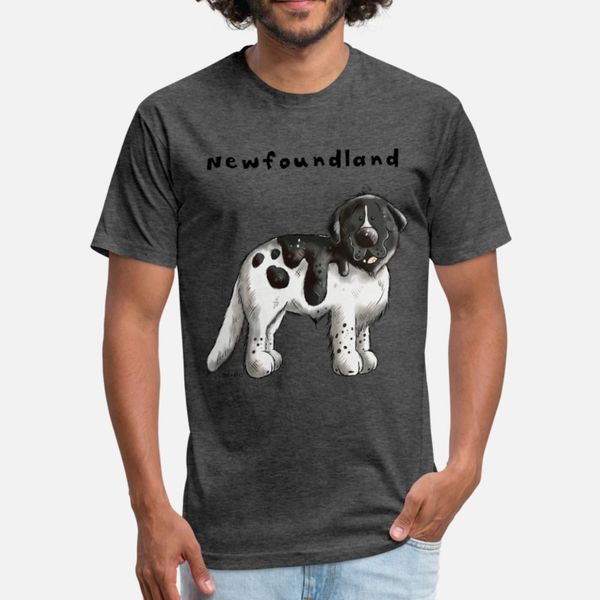 

cute newfoundland dog gift dogs cartoon t shirt men print tee shirt s-xxxl solid color loose funny casual spring autumn kawaii shirt