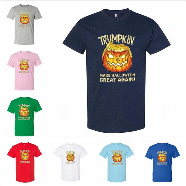 

halloween trump t-shirt cotton funny trumpkin make halloween great again clothes casual sports tees ljjp352, White;black
