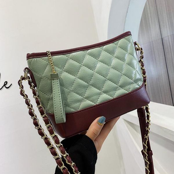 

2020 Fashion Women Backet Bag Check High Quality Crossbody Lady Small Handbag Shoulder Bags
