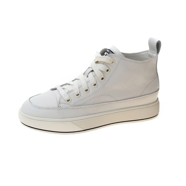 

white ankle boots women's shoes autumn winter new leather sports non-slip work shoes fashion casual lace platform women's boots, Black