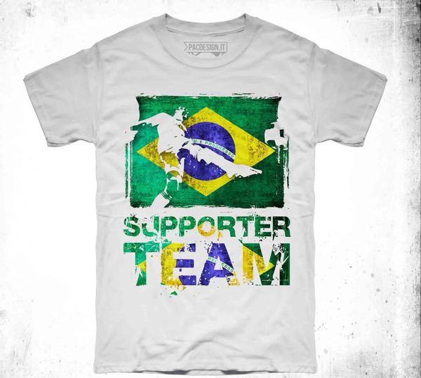 

new fashion summer print t shirt men support brasile mondiali europeit shirt wholesale