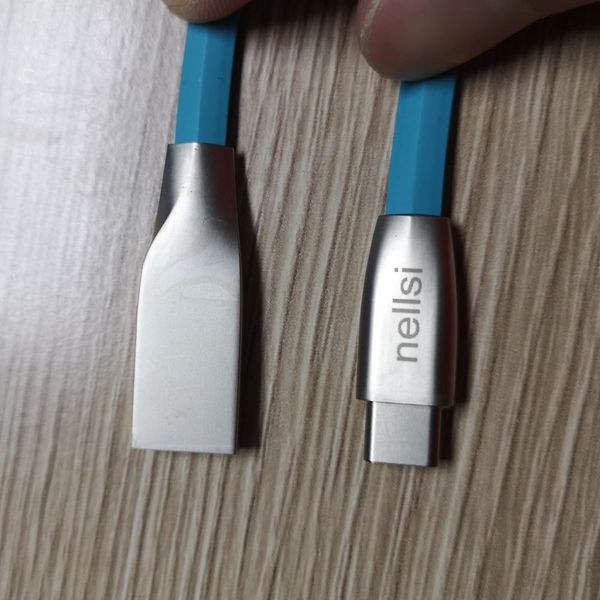

cgjxsnellsi micro usb type c charging cable type -c cord fast charging new design soft tpe layer metal head blue color