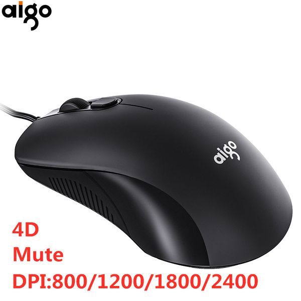 

aigo 4d usb mouse wired gaming mouse silent optical 2400 dpi computer compatible with pc/lapcomputer/desktop