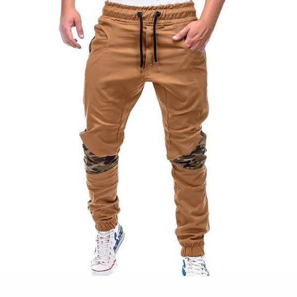 

spring summer men's pants casual elastic waist slim fit long trousers fashion male sweatpants cargos pantalones hombre, Blue