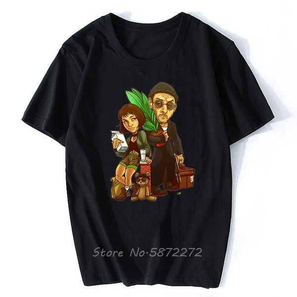 

leon профессионального v4 movie poster (1994) t-shirt лето мужчина хлопок o-образный вырез tshirt anime tee shirt