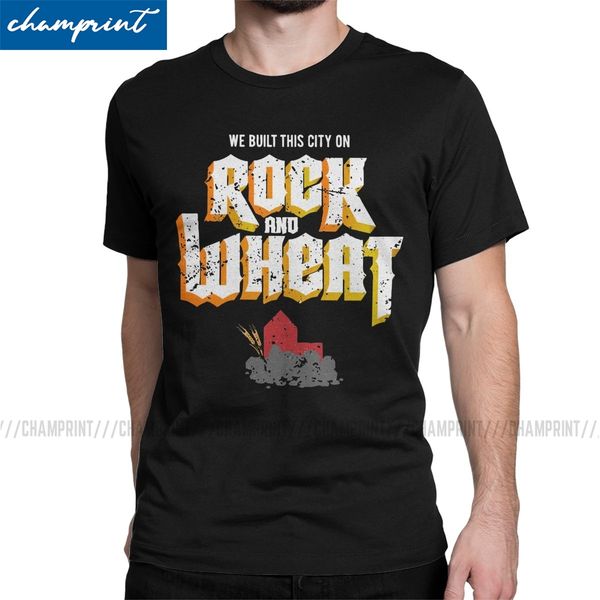 

city built on rock and wheat settlers of catan t-shirt men 2020 fashion pure cotton tees round neck t shirt gift idea clothing