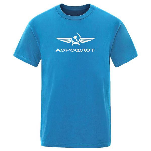 

2020 summer simple print man t-shirts solid color t shirt aeroflot cccp civil aviation ussr russia airforce hip hop clothing