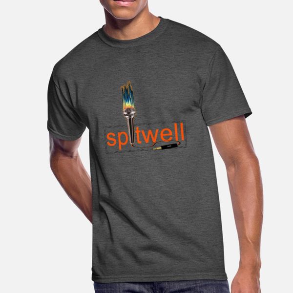 

spitwell tm torch t shirt men designer 100% cotton o neck letter crazy building spring autumn standard shirt
