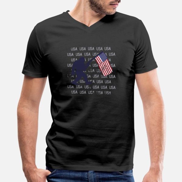 

usa chant sasquatch 4th of july patriotic bigfoot t shirt men create short sleeve round collar unique interesting fashion summer cool shirt