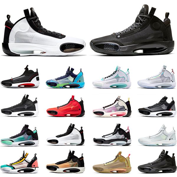 

jumpman 34 men basketball shoes crispy heritage black cat cny snow leopard infrared 23 amber rise blue 34s mens sports sneakers, White;red