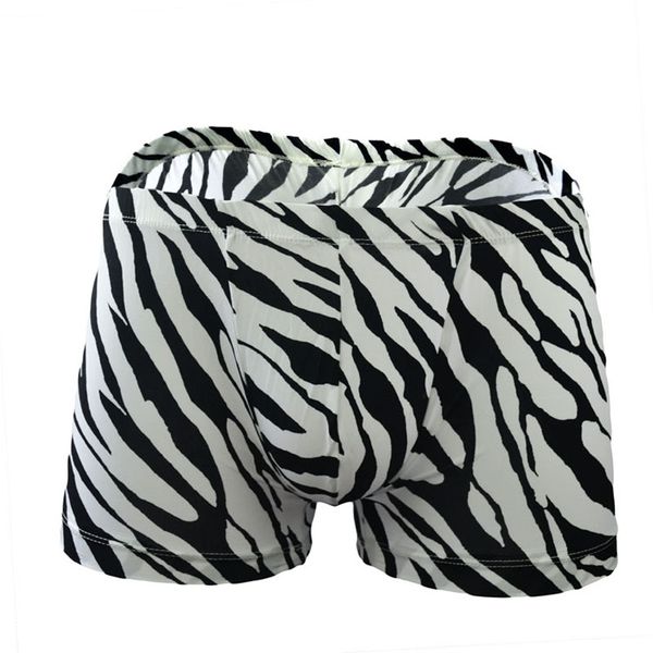 

underpants men underwear low-waist zebra stripes trunk breathable boxer zjh972, Black;white