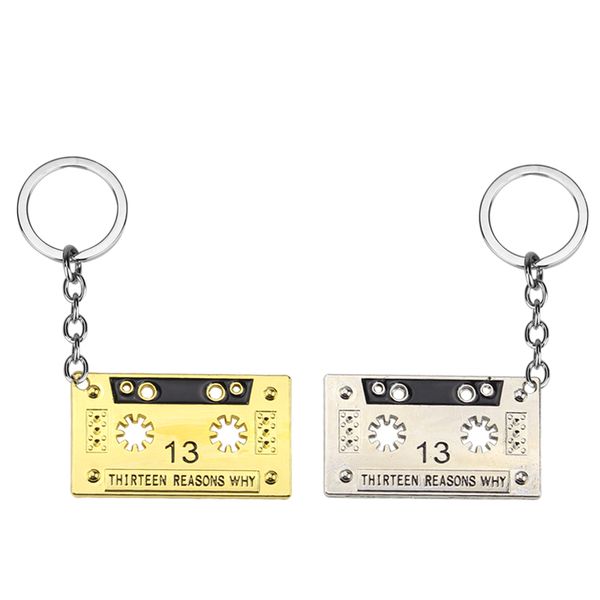 

keychains thirteen reasons why audio tape keychain cassette 13, Silver