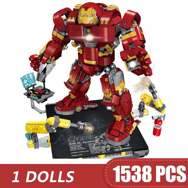 

1538pcs small building blocks toys compatible with legoe ironman hulkbuster marvel super heroes avengers gift for girls boys children diy