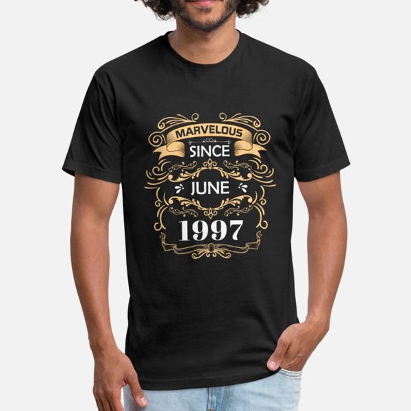 

fabulous since june 1997 birthday present t shirt men designs 100% cotton plus size 3xl vintage famous comical spring family shirt