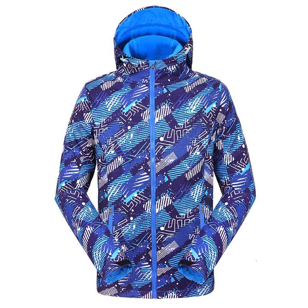

2020 winter fashion outdoor soft shell hiking jacket men set windproof cold warm sports coat claming ski suit fishing clothing, Blue;black