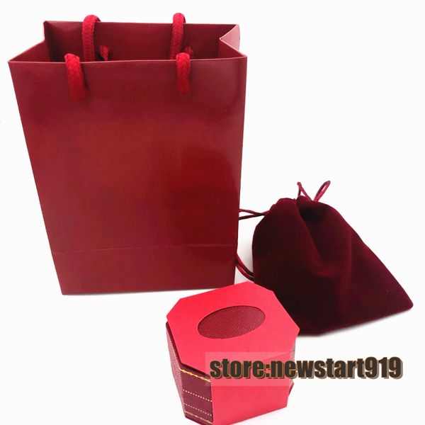 

love screw red ring box packing box set with pager bag and velvet bag, Black;white