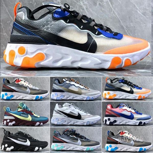 

2020 react element 87 55 casual shoes for men women light bone triple black bred hyper pink mens trainer leisure sneakers jy06