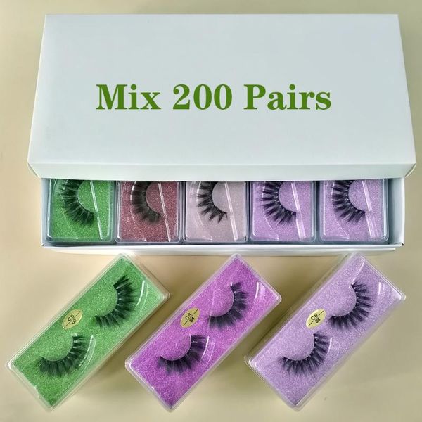 

false eyelashes wholesale lashes 30/50/100/200 pairs 3d mink bulk natural makeup