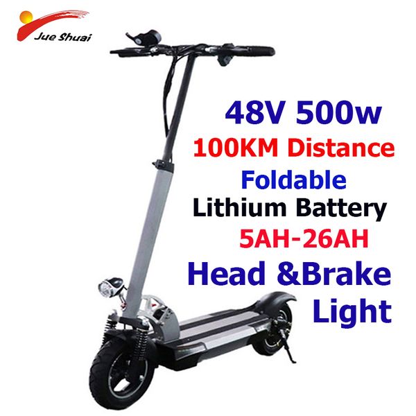 

48v 500w electric scooters foldable pwerful rear motor iscooter 100km skateboard flashing red light e-scooter lithium batteries