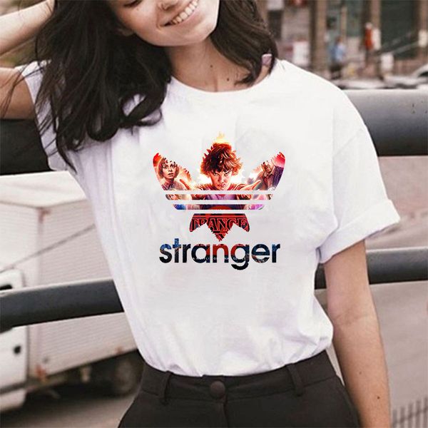 

harajuku women 2020 stranger things t shirt graphic tees women ropa mujer summer casual tee female 90s girls white top