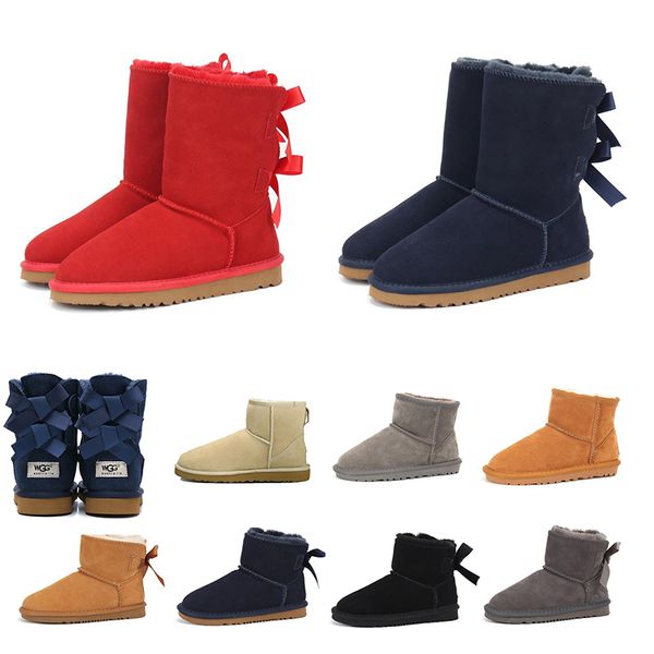 

мода 2020 женщин сапоги классические австралия мини лодыжки сапоги тройной черный хаки бежевый новый приход bailey лук зима снег пинетки 5-1, Black