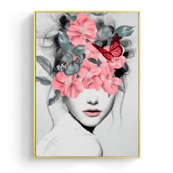 

flower girl portrait canvas prints wall art painting wall picture posters for living room home decoration kids room decor