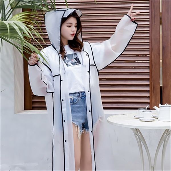 

new fashion women's transparent eva plastic girls raincoat travel waterproof rainwear poncho outdoor rain coat