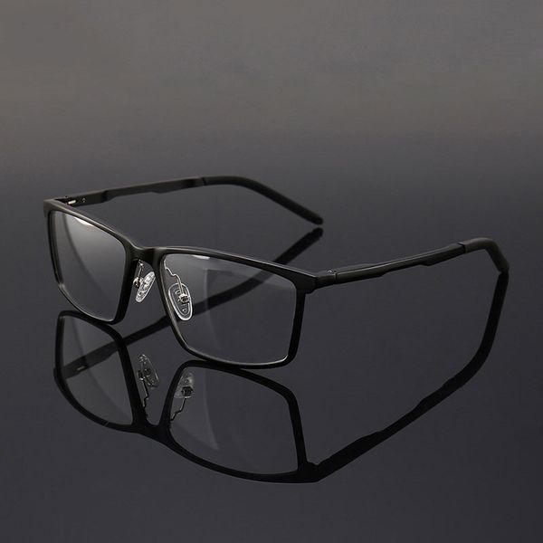 

men business style full rim eyeglasses aluminum magnesium glasses frame sports eyewear new arrival spring hinges, Black