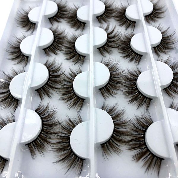 

false eyelashes 12 pairs 10-25mm fake 100% mink lashes natural dramatic volume extension
