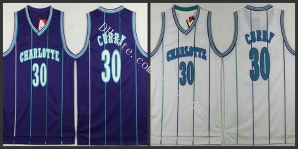 

charlotte hornets men #30 dell curry nba swingman throwback jersey, Black