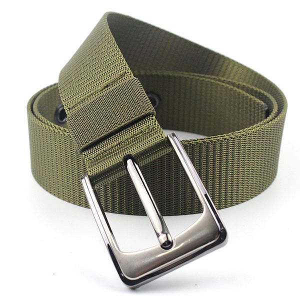 

2020 new canvas training belt men's women's automatic smooth buckle belts outdoor tactical nylon leisure belt cintos, Black;brown