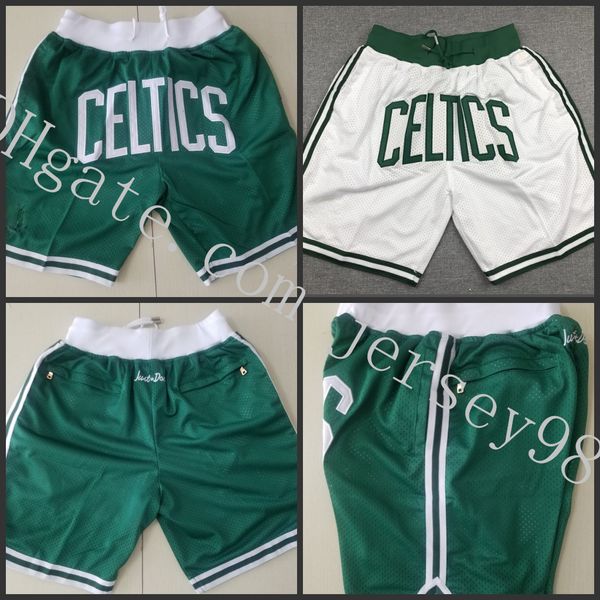 

boston celtics men 1997-98 just don green nba men basketball shorts, Black