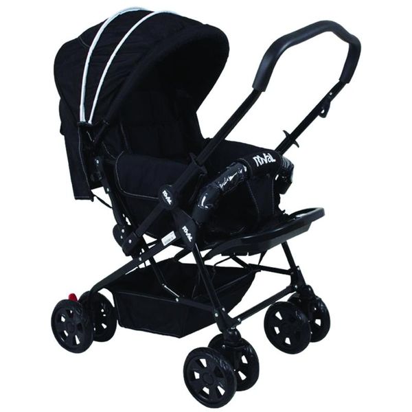 

two-way baby stroller black