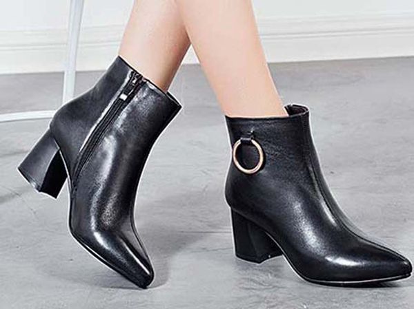 

fashion leather star women shoes woman leather short autumn winter ankle fashion brand women boots 03 p49, Black