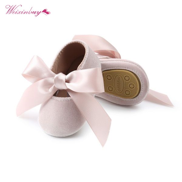 

weixinbuy baby girl shoes riband bow lace up pu leather princess baby shoes first walkers newborn moccasins for girls