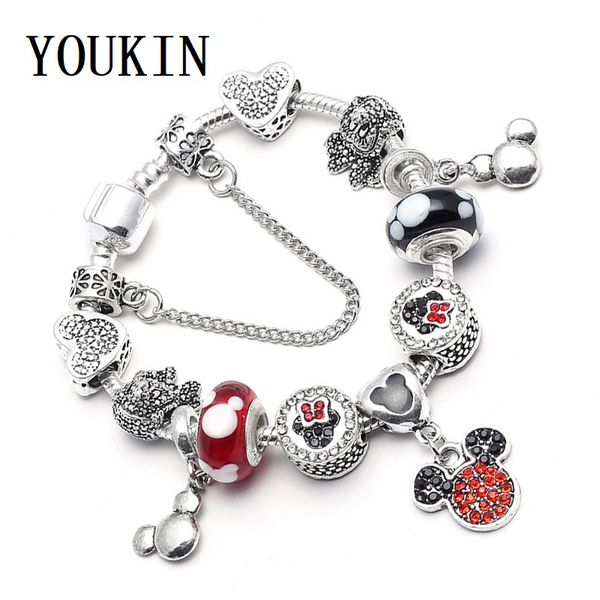 

zircon with nice marano beads fit original europe diy pulseira bead pandor charms bracelet for jewelry making gift, Red;blue