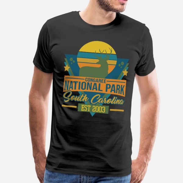 

congaree national park south carolina est 2003 t shirt men printed 100% cotton crew neck standard fit building spring autumn slim shirt