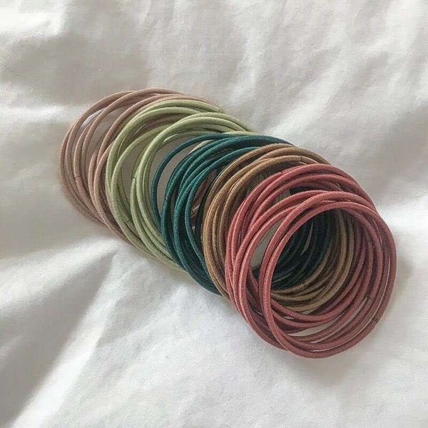 

2020 style net red head rope ins simple small circle thin hair rope girl tie hair high elastic rubber band basic hair circle headdress, Pink