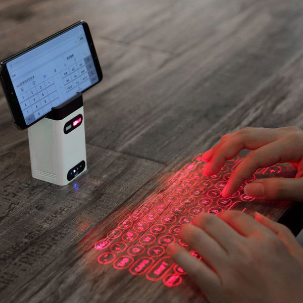 Bluetooth virtuelle Lasertastatur drahtlose Projektion Mini-Tastatur tragbar für Computer Telefon Pad Laptop mit Mausfunktion LJ200925