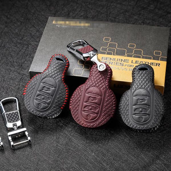 

car key bag leather key cover oem for bmw mini clubman 2016-2020 3/4 button car remote control case g3 car accessories