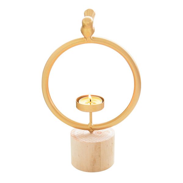 

multifunctional nordic style modern bird tealight with hoop handle candle holder