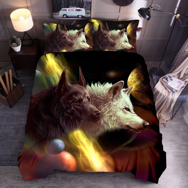 2020 neue Bettbezug-sets Tiger Löwe Leopard Wolf Bettwäsche 3D Digitaldruck Quilt Abdeckung Bett Duvet Quilt Abdeckung Sets bettwäsche Set