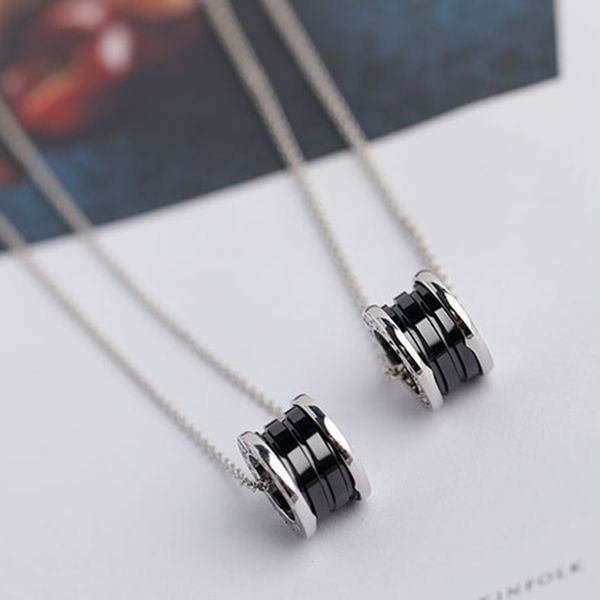 

high end designer necklace original s925 sterling silvers round shape ceramic pendant hall marks necklaces for women jewelry, Silver