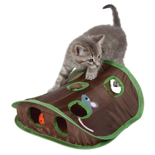 

fantastic nine-hole mouse hole with bell ball cat educational toy cat pet supplies