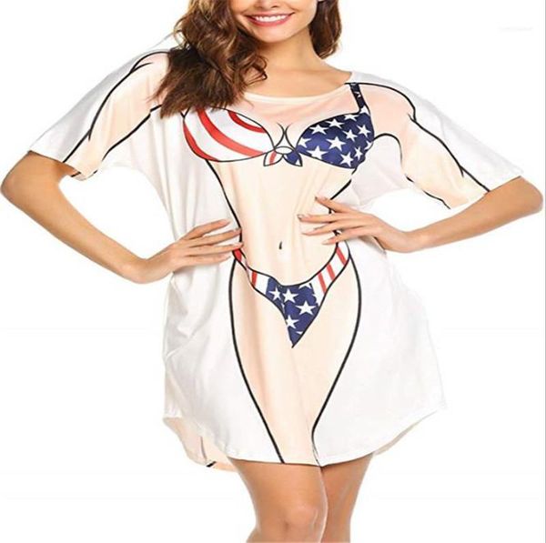 

crew neck dresses casual summer relaxed tshirt dresses women bikini smoke dress funny print short sleeve, Black;gray