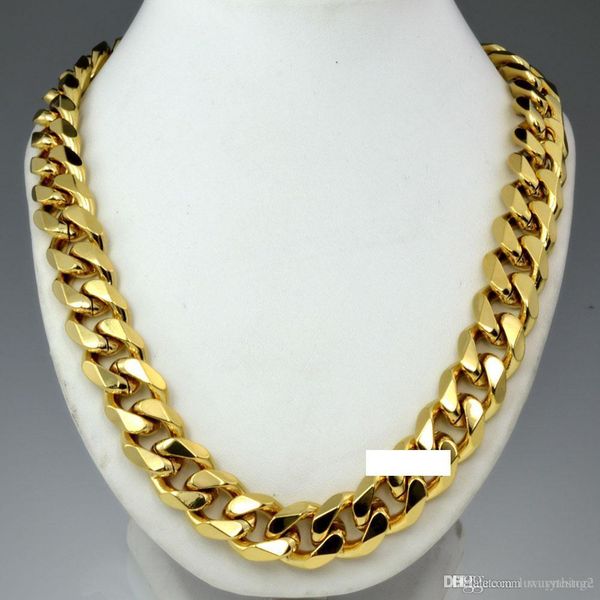 

heavy mens 18k gold filled solid cuban curb chain necklace n276 60cm 50cm, Silver