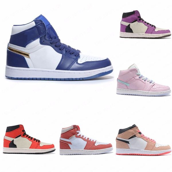 

new basketball shoes jumpman 1 1s og high pine green black court purple royal bred toe nc obsidian unc game basketball sneakers j#09-041