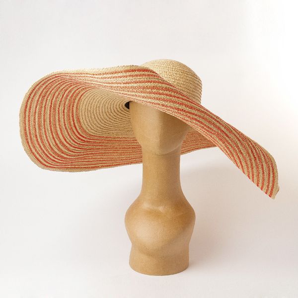 

fashion hand-woven straw hats colored striped edges raffi straw hat sun shade beach women cap sunken large brim women hat summer, Blue;gray