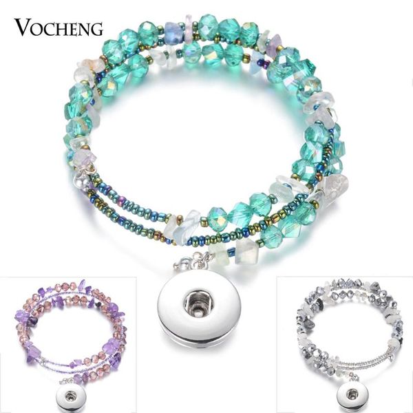 

10pcs/lot gingersnaps jewelry vocheng crystal snap bracelet 4 colors interchangeable bracelets fit 18mm snap nn-711*10, Red;blue